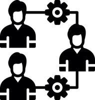 Teamwork Glyph Icon Design vector