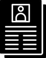 Resume Glyph Icon Design vector
