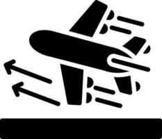 Taking off Glyph Icon Design vector