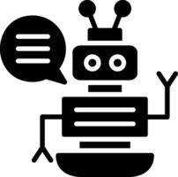 Robot Assistant Glyph Icon Design vector