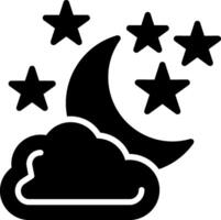 Moon And Stars Glyph Icon Design vector