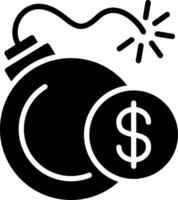 Bomb Glyph Icon Design vector