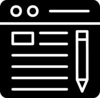 Blog Sheet Glyph Icon Design vector