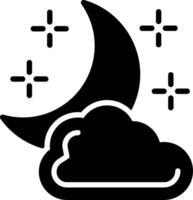 Half Moon Glyph Icon Design vector