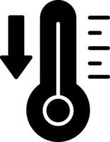 bajo temperatura glifo icono diseño vector