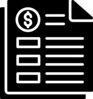 Invoice Glyph Icon Design vector