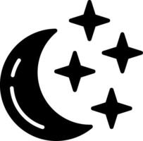 Crescent Moon Glyph Icon Design vector