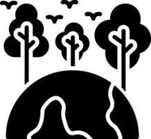 Planet Earth Glyph Icon Design vector