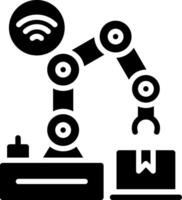 Robot Arm Glyph Icon Design vector