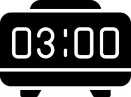 Digital Alarm Clock Glyph Icon Design vector