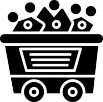 Coal Mining Glyph Icon Design vector
