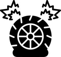Flat Tire Glyph Icon Design vector