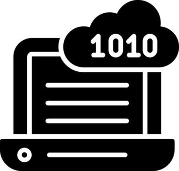 binario código glifo icono diseño vector
