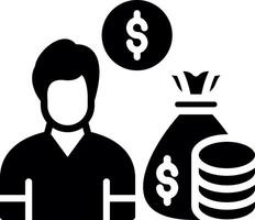 Wealth Glyph Icon Design vector
