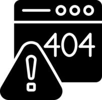 404 Error Glyph Icon Design vector