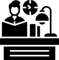 Studying Glyph Icon Design vector