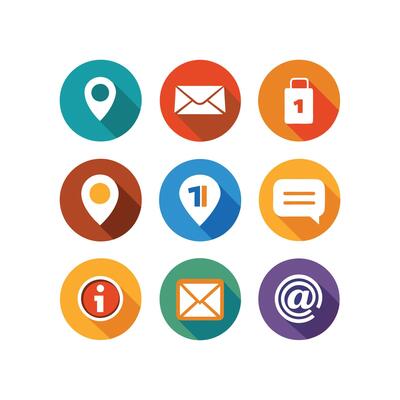 Contact Icon Set Collection Illustration