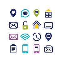 Contact Icon Set Collection Illustration vector