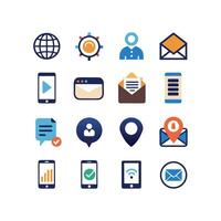 Contact Icon Set Collection Illustration vector