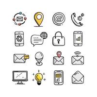 Contact Icon Set Collection Illustration vector