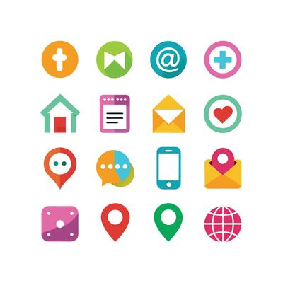 Contact Icon Set Collection Illustration