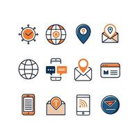 Contact Icon Set Collection Illustration vector