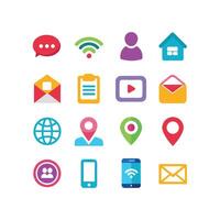 Contact Icon Set Collection Illustration vector