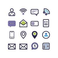 Contact Icon Set Collection Illustration vector