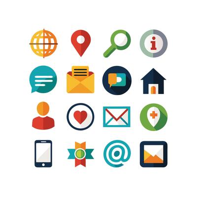 Contact Icon Set Collection Illustration