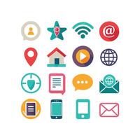 Contact Icon Set Collection Illustration vector