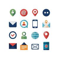 Contact Icon Set Collection Illustration vector