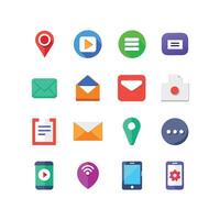 Contact Icon Set Collection Illustration vector