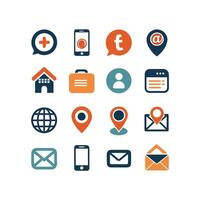 Contact Icon Set Collection Illustration vector