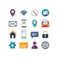 Contact Icon Set Collection Illustration vector