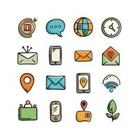 Contact Icon Set Collection Illustration vector