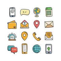 Contact Icon Set Collection Illustration vector
