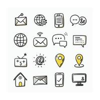 Contact Icon Set Collection Illustration vector