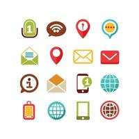 Contact Icon Set Collection Illustration vector