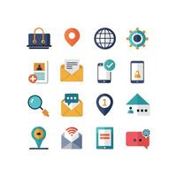 Contact Icon Set Collection Illustration vector