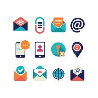 Contact Icon Set Collection Illustration vector