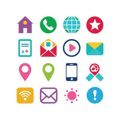 Contact Icon Set Collection Illustration