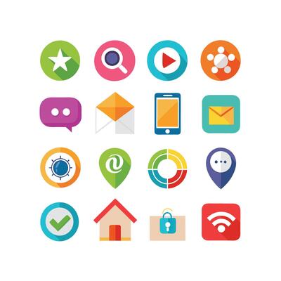 Contact Icon Set Collection Illustration
