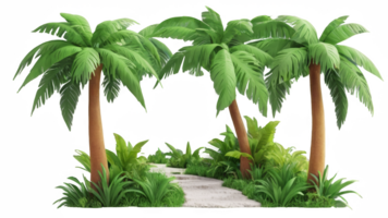 3d selva arboles en aislado transparente antecedentes png