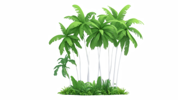 3D Jungle trees on isolated transparent background png