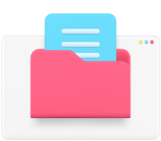 File folder info cloud storage organization internet archive data management 3d icon png