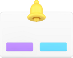 Incoming call mobile phone accept decline button ring bell interface realistic 3d icon png