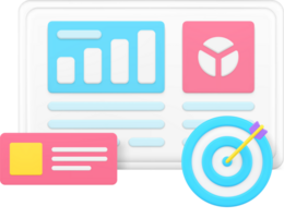 Business analyzing workflow process project implementation efficiency working 3d icon png