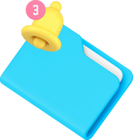 Incoming email document folder notification new mail message correspondence 3d icon realistic png