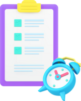 Time management business productivity efficient planning task complete 3d icon realistic png