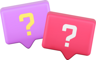 Question mark quick tips quiz brainstorm knowledge information 3d icon realistic illustration png